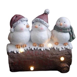 Uccelli sulla statua del ceppo di natale decorazione esterna ha portato uccelli ornamenti da giardino statua di uccelli - Product Image 1