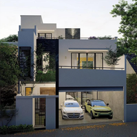 Casa Prefabricada de Lujo de 2 Pisos con Estructura de Acero, Kit de Construcción Rápida para Villa con Piscina, Módulo de 3-5 Dormitorios, Sala de Estar, Gimnasio, Comedor