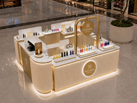 Kiosque de luxe personnalisé pour centre commercial, présentoirs LED, comptoir de vente au détail, aménagements de magasin de parfums, kiosque de centre commercial