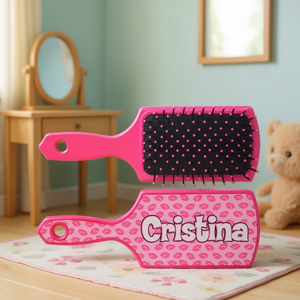 แปรงผมคริสติน่าสีชมพู ลายริมฝีปาก สำหรับเด็ก - Product Image 2