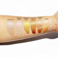 Minyak Shimmer Tubuh Tahan Air Label Pribadi Warna Perunggu Keemasan untuk Tubuh dan Wajah, Highlighter Cair