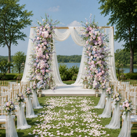 DKB Hersteller Künstlicher Blumenbogen 2m + 2,2m Zartrosa Hornförmiger Künstlicher Blumenbogen für Hochzeiten und Veranstaltungen zum Verleih