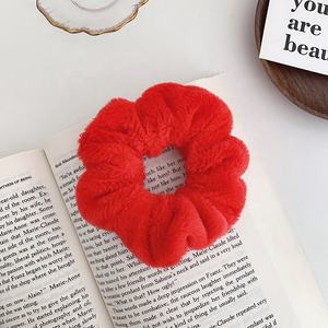 Acessórios de Cabelo Femininos por Atacado, Laços de Cabelo Elásticos em Tecido de Cores Sólidas, Scrunchies de Veludo e Pelúcia - Product Image 6