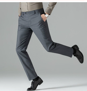 Pantalones de Traje para <span class=keywords><strong>Hombre</strong></span>, Corte Recto, Formales y Casuales, Ideales para Ocasiones de Negocios, Primavera/Otoño - Product Image 4
