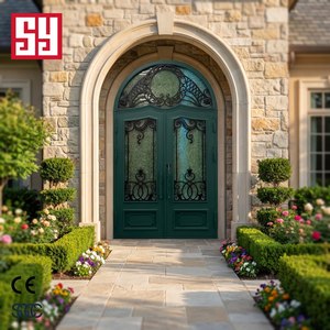 <span class=keywords><strong>Porte</strong></span> d'entrée double en fer forgé, <span class=keywords><strong>porte</strong></span> en acier, <span class=keywords><strong>porte</strong></span> de sécurité en métal - Product Image 6