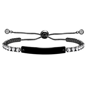 Pulsera Ajustable de Acero Inoxidable 316L Resistente al Agua y al Deslustre, Chapada en Oro de 14K y 18K con Circonitas, para Mujer - Product Image 4