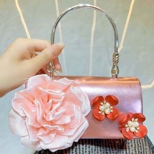 New Cross-border Design <b>Square</b> PU Flower Hand Bag Wedding Birthday Evening Cover Closure Style Shoulder Crossbody Tanjing - Product Image 6
