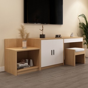 Modern Solid Wood Storage <b>TV</b> <b>Stand</b>, Custom Hanging Board Cabinet, Furniture for Hotel Apartment Living Room - Product Image 5