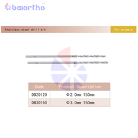 Foret chirurgical orthopédique en acier inoxydable 2,0 mm 3,0 mm pour fixation osseuse des petits animaux, système AO, Baiortho