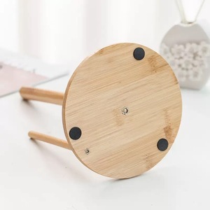 Porte-serviettes en papier en bois, base ronde, pas de perçage nécessaire, rangement pour cuisine et salle de bain, style minimaliste - Product Image 2