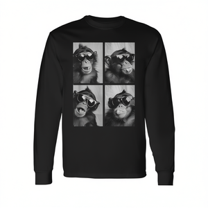 Camiseta de manga larga con diseño de monos lindos con gafas de sol Photo Booth - Product Image 2