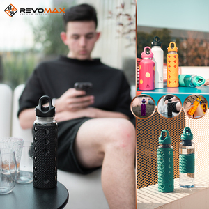 <span class=keywords><strong>Bottiglia</strong></span> d'<span class=keywords><strong>Acqua</strong></span> in <span class=keywords><strong>Vetro</strong></span> 100% Antigoccia, Apertura e Chiusura con Una Mano in Meno di 1 Secondo, Perfetta per Attività all'Aperto - Product Image 5