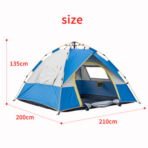 Tente de camping monoplaque quatre saisons, ensemble complet, pliable, portable, ouverture rapide automatique, imperméable, en PE, pour le parc - Product Image 5