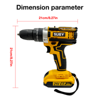 Perceuse Sans Fil SUBY 21V à Batterie Lithium, Mandrin Auto-Serrant 10mm, Visseuse Électrique Domestique Multifonction à Impact, OEM