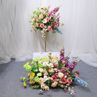 Réception florale sophistiquée sur mesure Rose artificielle hortensia bébé souffle orchidée décoration centres de table de mariage