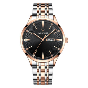 Vente d'usine Fairwhale Montre-bracelet pour homme Montre mécanique squelette aristocratique <span class=keywords><strong>Calendrier</strong></span> Phase lunaire Montre pour homme - Product Image 1