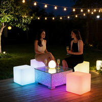 Lampe cube LED rechargeable 16 pouces, réglable, moderne, étanche, télécommandée, pour sol, patio, centre commercial, fête, décorative