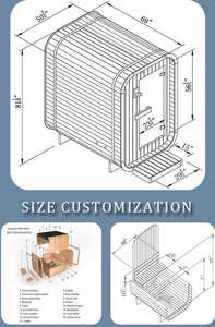 كابينة ساونا خارجية فاخرة لشخصين للفناء الخلفي - ساونا جافة ورطبة من خشب الأرز الأحمر المعتمد من FSC مع تسخين سريع وموحد للمناطق السكنية الراقية - Product Image 3