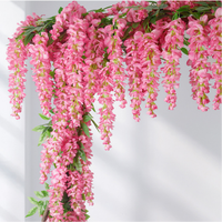 Guirlande de glycine artificielle en plastique avec feuilles pour la décoration intérieure/extérieure de la maison et des hôtels - Écologique