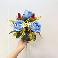 Bouquet de roses rustiques d'automne, fleurs artificielles en soie au toucher réel, mariage, bohème, vintage, Saint-Valentin, anniversaire, décoration de la maison