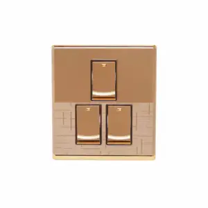 CP15 Range 3 Gang Switch Golden Color Golden Electroplated PC Plate 86 Plate