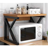 Holz-Mikrowellenregal 2-stufiger Küchenarbeitsplatten-Organizer Arbeitsplatten-Organizer Mikrowellenschrank-Regalständer für die Küche