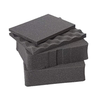 Inserts de boîte en mousse EVA personnalisés, couche supérieure en forme de nid d'abeille, étui rigide pour appareil photo, mousse pré-découpée, pièces métalliques noires, mousse de protection
