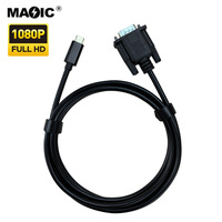 Cable adaptador de 1,8 M tipo C a VGA, convertidor de 1080P para ordenador portátil, TV HDTV, ordenador y reproductor de DVD, conexión de chaqueta de PVC, blindaje trenzado
