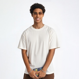 <span class=keywords><strong>Camiseta</strong></span> de Hombre de Algodón con Sensación de Lino, Transpirable, Corte Holgado, Cuello Redondo, Estilo Vintage, Manga Corta, 160G, Nueva Colección Primavera/Verano 2026 - Product Image 1