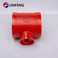 JINFENG PN10 Raccords de tuyauterie pour gicleurs d'incendie à basse pression Peinture de bouche d'incendie en fonte malléable en fonte ductile rainurée
