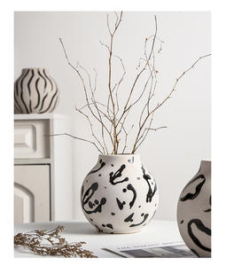 Modern Minimalist Versatile <strong>Zebra</strong> Stripes <strong>Vase</strong> Ceramic Decorative Dining Table Ornaments Ceramic &amp; Porcelain Floor <strong>Vase</strong> - Product Image 6