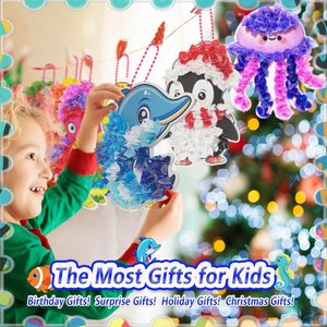 Kit de Arte <span class=keywords><strong>Poke</strong></span> para Niños de 4 a 10 Años, Tablero de Dibujo de Plástico ABS, Manualidad sin Desorden, Regalo Educativo para Niños y Niñas (Océano, Flor) - Product Image 4