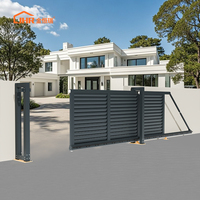 Portail Coulissant Sans Rail Électrique en Alliage d'Aluminium, Conception Linéaire pour Applications en Cour, Villa et Clôture d'École