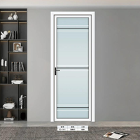 Porte d'entrée extérieure insonorisée à ouverture latérale en verre et aluminium, homologuée STC, avec joint en mousse à cellules fermées de qualité hospitalière, pour hôtels et usines