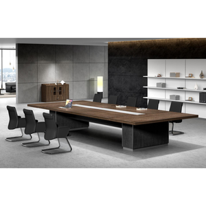 Mesa de Conferencias con Micrófono, Elegante Mesa de Conferencias Blanca como la Nieve, con Patas de Acero Inoxidable - Product Image 5