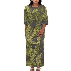 Moda hawaiana Puakenikeni Plus Size abito da chiesa due pezzi Set abiti Outfit stampa su richiesta chiesa femminile <span class=keywords><strong>abbigliamento</strong></span> <span class=keywords><strong>formale</strong></span> - Product Image 2