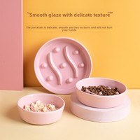 Gamelle en céramique anti-étouffement à alimentation lente, anti-renversement, avec pieds antidérapants pour chats et chiens, fabriquée à Chaozhou, Guangdong – Fournitures transfrontalières pour animaux de compagnie