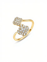 Bague en argent S925 avec moissanite pour femme, bijoux de luxe légers, double fleur, trèfle à quatre feuilles, bande ouverte, directement de l'usine