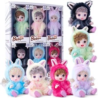 Nouvel ensemble de 6 poupées mignonnes pour filles, poupée en vinyle, poupée reborn, poupée bébé fille, poupée reborn en silicone, mini poupée pour filles