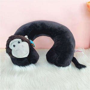 Cuscino a U in Velluto con Motivi Animali Cartoon, Imbottitura in Cotone PP, <span class=keywords><strong>Altezza</strong></span> 31-50cm, per Supporto e Protezione del Collo, Uso in Ufficio, Riposo e Viaggio - Product Image 2