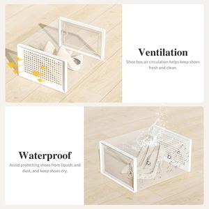 Hot Sale Foldable <b>Shoe</b> Cabinet with Lids Plastic <b>Shoe</b> Rack Collapsible Stackable Clear <b>Shoes</b> <b>Storage</b> Boxes with Door - Product Image 3