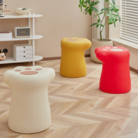Ensemble de tabourets de bureau en plastique au design moderne et mignon en forme de patte de chat, idéal pour les enfants, la chambre et l'école - Vente chaude