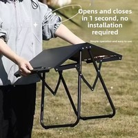 Table pliante tactique multifonctionnelle d'extérieur pour camping, pique-nique, barbecue, table portable avec design à ouverture rapide en acier inoxydable