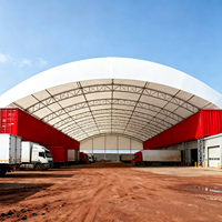 Cobertizo Industrial para Contenedores, Estructura de Acero Galvanizado con Recubrimiento de PVDF, Carpa de Almacenamiento Resistente al Agua y al Fuego