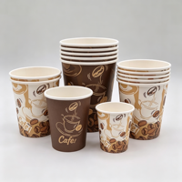 Gobelets en papier à prix d'usine, personnalisables avec logo, jetables, en kraft blanc, à paroi simple, pour café, thé et événements.
