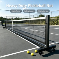 Poteau de filet de pickleball mobile anti-corrosion de haute qualité avec passage de balle pour terrains de pickleball extérieurs et intérieurs