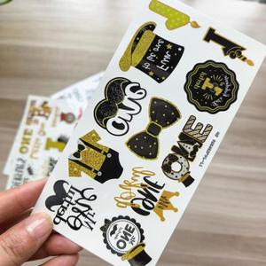 Nouveaux autocollants de tatouage temporaire imperméables et écologiques pour bébés, motifs colorés pour le 1er anniversaire, 8 feuilles, pour fêtes et art corporel - Product Image 3