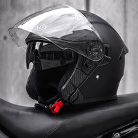Casque de moto à visière ouverte de haute qualité avec certification DOT, double visière, doublure en coton, casque demi-visage pour motocross