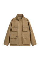 Blouson Bomber Homme Tendance Printemps Décontracté Ample Court Écologique Polyester/Coton Style Militaire Utilitaire