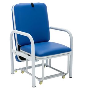 Chaise-lit inclinable et pliable Jiarunde Companion, double usage, pour hôpital, soignant, bureau, repos, en similicuir bleu C-5020 - Product Image 5